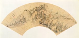 Éventail représentant un paysage